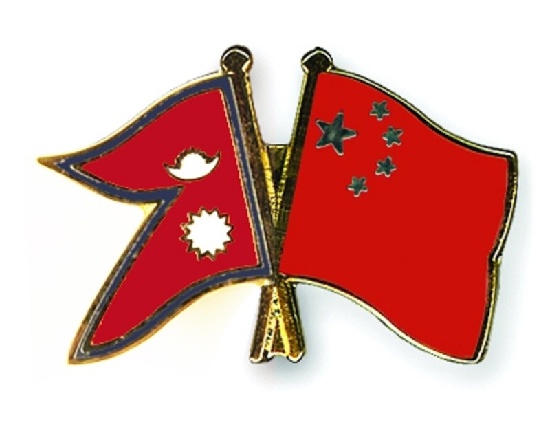 Flag pins nepal china