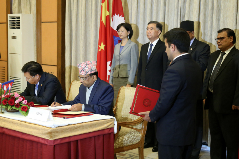नेपाल–चीनबीच तीनवटा समझदारीमा हस्ताक्षर 